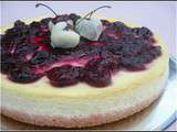 Cheese cake chocolat blanc, cerises