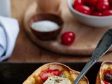 Courge spaghetti, feta et tomates cerises