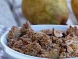 Crumble poires, chocolat et noisettes