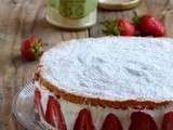 Gâteau ricotta et fraises au miel de lavande