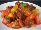 Salade de tomates au chorizo