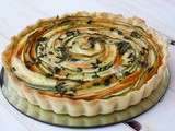 Tarte aux légumes: courgettes, carottes et St Marcellin