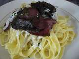 Tagliatelles aux champignons et magrets de canard