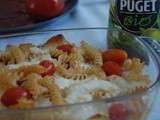 Gratin de fusilli tomate-mozzarella d’Adele