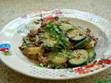 Poêlée de courgettes, pommes de terre et viande à la vache qui rit de Glawdys