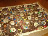 Pizza sucrée crème de marrons nutella banane m&m's