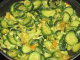 Courgettes et surimi au curry