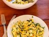 Salade de tagliatelles et tagliatelles de courgettes au citron