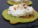 Blinis de petits pois et chantilly de Boursin