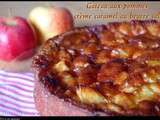 Gâteau aux pommes, crème au caramel au beurre salé