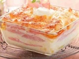 Lasagne allégée avec fromage de chèvre et bacon