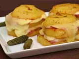 Pommes de terre au fromage à raclette et au lard fumé