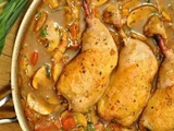 Poulet chasseur rôti aux champignons et bacon