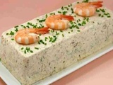 Terrine aux fruits mer Saint-Jacques, saumon et crevettes