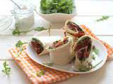 Wrap au boeuf, tomates séchées et roquette