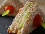 Club sandwich aux rillettes de thon et concombre