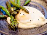 Asperges au Vadouvan, oeuf parfait, mousseline de chou-fleur pour Demeyere