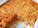 Macaroni jambon-fromage au gratin