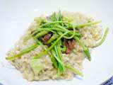 Risotto aux asperges des bois et lard fumé