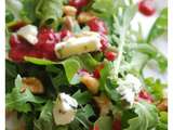 Buddha Bowl roquette-framboises-roquefort et sa vinaigrette framboises