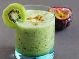 Smoothie qui donne du soleil : kiwi - fruit de la passion