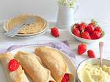 Crêpes au petit épeautre fourrées crème pâtissière (sans oeufs) au thé Earl Grey et fraises - Battle Food #51