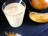 { Smoothie } vegan banane, mangue, gingembre & curcuma, pour faire le plein d'anti-oxydants