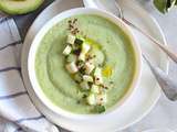 Soupe froide concombre, avocat et pomme