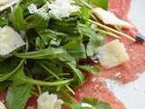 Carpaccio de boeuf, roquette et parmigiano