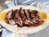 Aiguillettes de canard, sauce orange et balsamique