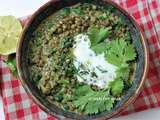 Dhal de lentilles vertes et épinards