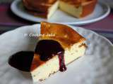 Gâteau au fromage blanc, coulis de fruits rouges