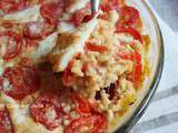 Gratin de tomates, riz et mozzarella