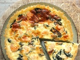 Quiche crevettes-épinards en croûte de riz