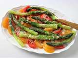 Salade d'asperges et tomates aux graines de chanvre