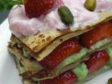 Millefeuille revisité aux Fraises et sa crème à la pistache