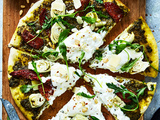 Pizza aux Artichauts, Pesto & Burrata