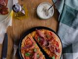 Tarte fine Jambon de Pays, Tomate et Mozzarella (pâte à tarte à l’huile d’olive)