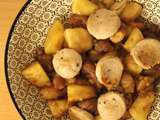 Poêlée de boudin blanc aux pommes et marrons au miel et aux épices