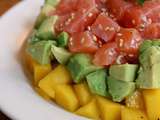 Tartare de saumon, avocat et mangue