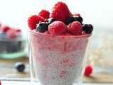 Chia pudding framboises et myrtilles