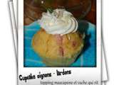 Cupcake oignons, lardons, topping mascarpone et vache qui rit