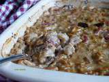 Gratin de crozets aux cepes & bacon fume