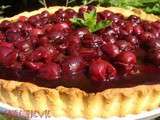 Tarte au chocolat aux épices douces et aux cerises