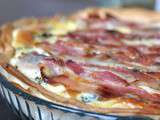 Quiche aux brocolis, fourme d'Ambert et lard