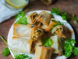 Minis roulés croustillants au houmous et à la courgette