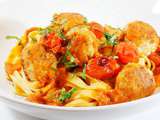 Fettuccini aux boulettes de volaille et fruits secs