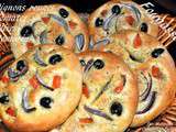 Fougasse (Focaccia) aux Oignons rouges, Olives, Tomates et Romarin