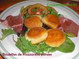 Tour en cuisine (406) : boulettes de mozzarella panees