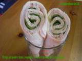 Wraps au poulet fume, roquette et sauce moutarde a l'ancienne